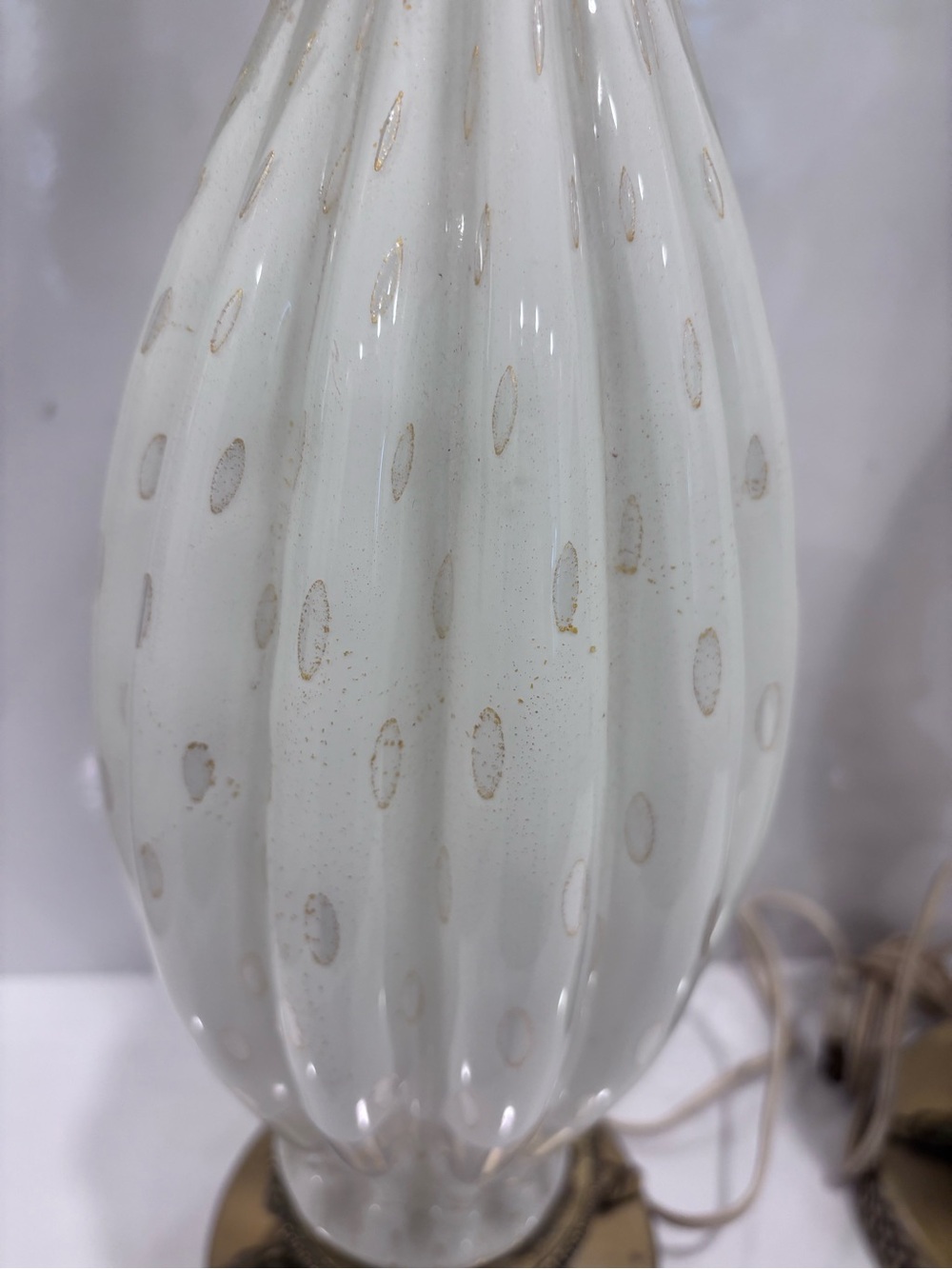 Vintage Murano Style Blown Glass Lamp Set Of 2 - Picture 5 of 12
